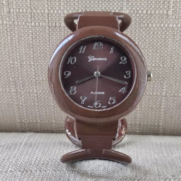 Geneva Women Wristwatch Brown Tone Metal Cuff Band Analog Watch - Picture 5 of 12